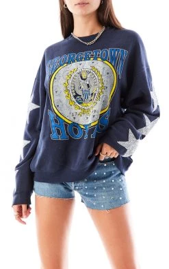 FURST OF A KIND VINTAGE COLLEGE VINTAGE SILVER STAR PATCH SWEATSHIRT