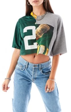 FURST OF A KIND VINTAGE SPLICED JERSEY CROPPED SWEATSHIRT SALE