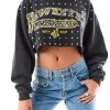 FURST OF A KIND SALE VINTAGE RHINESTONE CROPPED HOODIE