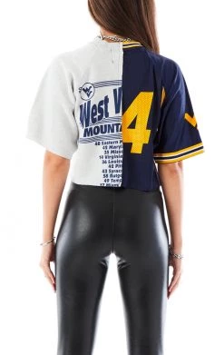 FURST OF A KIND SALE VINTAGE SPLICED JERSEY CROPPED SWEATSHIRT