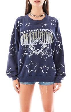 FURST OF A KIND SALE VINTAGE RHINESTONE STAR OUTLINE SWEATSHIRT
