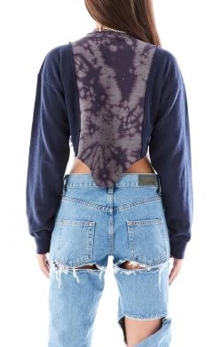 FURST OF A KIND SALE VINTAGE SPLICED BLEACH V CROPPED SWEATSHIRT