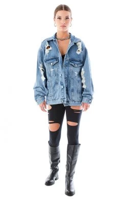 FURST OF A KIND VINTAGE DENIM JACKETS VINTAGE GRAPHIC BACK INSERT DENIM JACKET