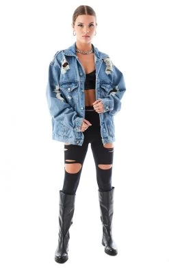 FURST OF A KIND VINTAGE DENIM JACKETS VINTAGE GRAPHIC BACK INSERT DENIM JACKET