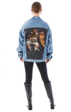 FURST OF A KIND VINTAGE DENIM JACKETS VINTAGE GRAPHIC BACK INSERT DENIM JACKET