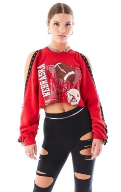 LF Official Shop 9 FURST OF A KIND VINTAGE CROPPED CUT OUT U-RING SWEATSHIRT SALE