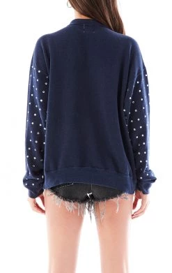 FURST OF A KIND VINTAGE COLLEGE VINTAGE ALLOVER RHINESTONE SWEATSHIRT