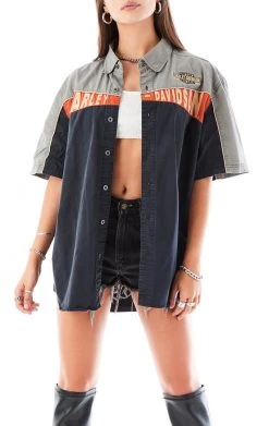 FURST OF A KIND VINTAGE HARLEY SHORT SLEEVE BUTTON DOWN