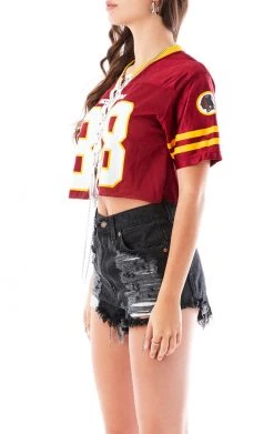 FURST OF A KIND VINTAGE CHAIN LACE UP JERSEY TEE