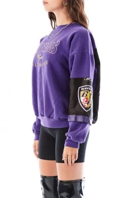 FURST OF A KIND VINTAGE SPLICED JERSEY SLEEVE AND BACK SWEATSHIRT