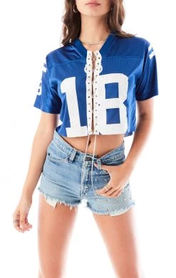 FURST OF A KIND VINTAGE CHAIN LACE UP JERSEY TEE