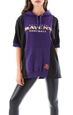 FURST OF A KIND SALE VINTAGE VERTICAL SPLICED JERSEY HOODIE