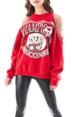 FURST OF A KIND VINTAGE SHOULDER CUT OUT CHAIN SWEATSHIRT SALE