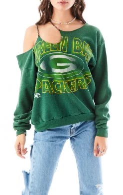 FURST OF A KIND VINTAGE ONE SHOULDER DOUBLE CHAIN SWEATSHIRT SALE