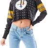 FURST OF A KIND VINTAGE RHINESTONE CROPPED HOODIE