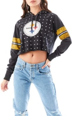 FURST OF A KIND VINTAGE RHINESTONE CROPPED HOODIE