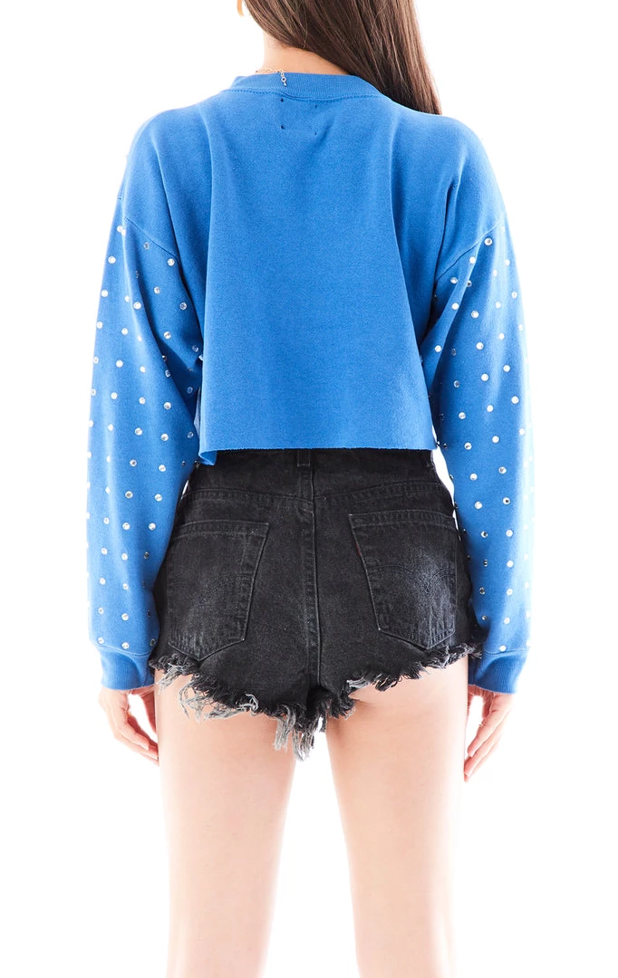 FURST OF A KIND VINTAGE ALLOVER RHINESTONE CROPPED SWEATSHIRT VINTAGE NFL 4 FURST OF A KIND VINTAGE ALLOVER RHINESTONE CROPPED SWEATSHIRT VINTAGE NFL