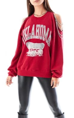 FURST OF A KIND SALE VINTAGE SHOULDER CUT OUT CHAIN SWEATSHIRT