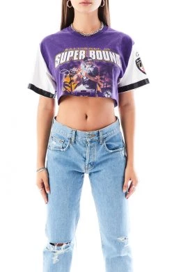 FURST OF A KIND VINTAGE SPLICED JERSEY SLEEVE CROPPED TEE SALE