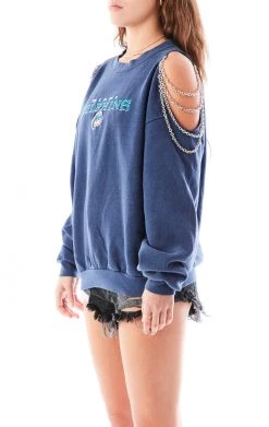 FURST OF A KIND SALE VINTAGE SHOULDER CUT OUT CHAIN SWEATSHIRT