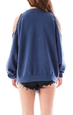 FURST OF A KIND SALE VINTAGE SHOULDER CUT OUT CHAIN SWEATSHIRT