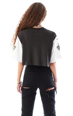 FURST OF A KIND SALE VINTAGE SPLICED JERSEY SLEEVE CROPPED TEE
