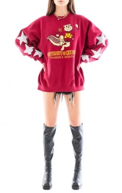 FURST OF A KIND VINTAGE COLLEGE VINTAGE SILVER STAR PATCH SWEATSHIRT