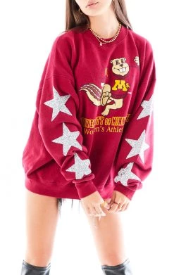 FURST OF A KIND VINTAGE COLLEGE VINTAGE SILVER STAR PATCH SWEATSHIRT