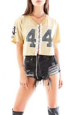 FURST OF A KIND VINTAGE CHAIN LACE UP JERSEY TEE