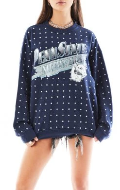 FURST OF A KIND VINTAGE ALLOVER RHINESTONE SWEATSHIRT VINTAGE COLLEGE