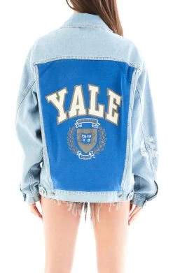 FURST OF A KIND VINTAGE GRAPHIC BACK INSERT DENIM JACKET VINTAGE DENIM JACKETS