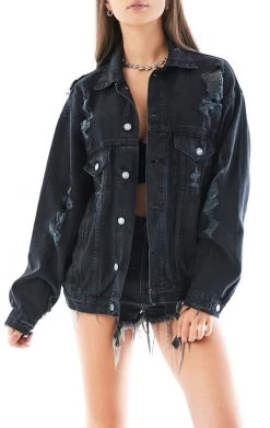 FURST OF A KIND VINTAGE GRAPHIC BACK INSERT DENIM JACKET