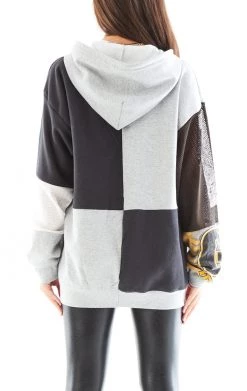 FURST OF A KIND VINTAGE NFL VINTAGE SPLICED PATCHWORK ZIP UP HOODIE