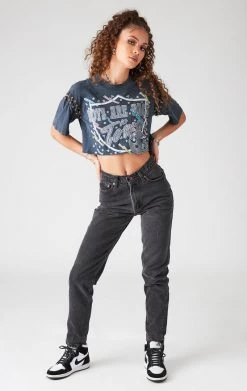 FURST OF A KIND VINTAGE NFL VINTAGE SPLIT SAFETY PIN CROPPED TEE