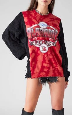 FURST OF A KIND VINTAGE BLEACH SWEATSHIRT WITH SWEATER SLEEVE