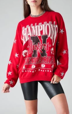 FURST OF A KIND VINTAGE SILVER STAR PATCH CLUSTER SWEATSHIRT VINTAGE COLLEGE