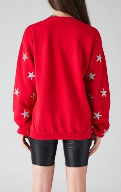 FURST OF A KIND VINTAGE SILVER STAR PATCH CLUSTER SWEATSHIRT VINTAGE COLLEGE