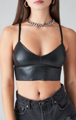 COMMANDO FAUX LEATHER BRALETTE