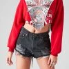 FURST OF A KIND SALE VINTAGE SPLICED V CROPPED SWEATSHIRT