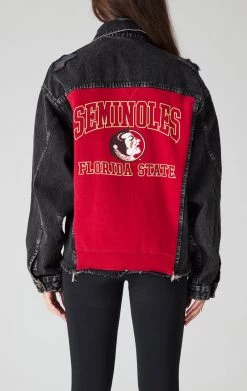 FURST OF A KIND VINTAGE GRAPHIC BACK INSERT DENIM JACKET VINTAGE DENIM JACKETS