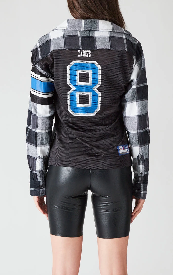 FURST OF A KIND VINTAGE JERSEY SLEEVE AND BACK INSERT PLAID SHIRT SALE 3 FURST OF A KIND VINTAGE JERSEY SLEEVE AND BACK INSERT PLAID SHIRT SALE