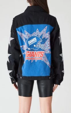 FURST OF A KIND VINTAGE DENIM JACKETS VINTAGE GRAPHIC BACK INSERT STAR PATCH DENIM JACKET