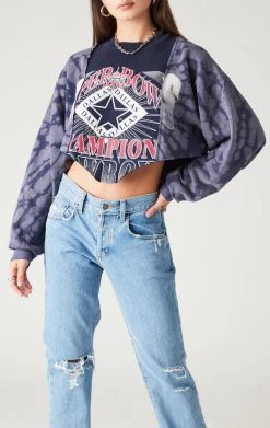 FURST OF A KIND VINTAGE SPLICED BLEACH CROPPED SWEATSHIRT