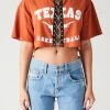 FURST OF A KIND VINTAGE CHAIN LACE UP TEE