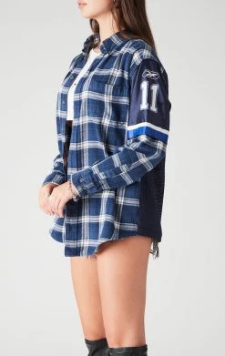 FURST OF A KIND SALE VINTAGE JERSEY SLEEVE AND BACK INSERT PLAID SHIRT