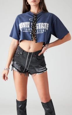 FURST OF A KIND VINTAGE CHAIN LACE UP TEE