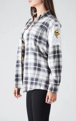 FURST OF A KIND VINTAGE JERSEY SLEEVE AND BACK INSERT PLAID SHIRT SALE