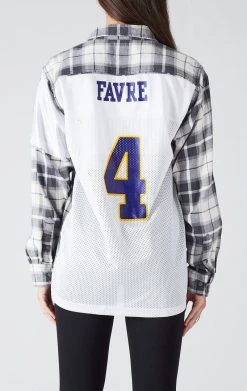 FURST OF A KIND VINTAGE JERSEY SLEEVE AND BACK INSERT PLAID SHIRT SALE