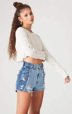 FURST OF A KIND VINTAGE SPLICED DENIM SHORTS VINTAGE DENIM SHORTS