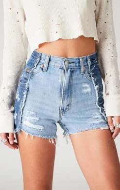 FURST OF A KIND VINTAGE SPLICED DENIM SHORTS VINTAGE DENIM SHORTS